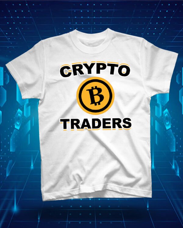 100 % Cotton Crypto Shirt "Crypto Traders" White - Large