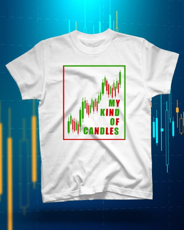 100 % Cotton Crypto Shirt " My kind of Candles" White - Large