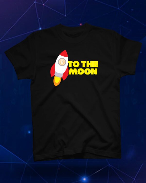 100 % Cotton Crypto Shirt "To The Moon" Black - Large