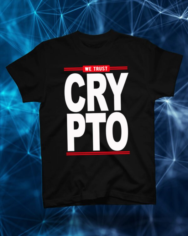 100 % Cotton Crypto Shirt "We Trust Crypto" Black - Large