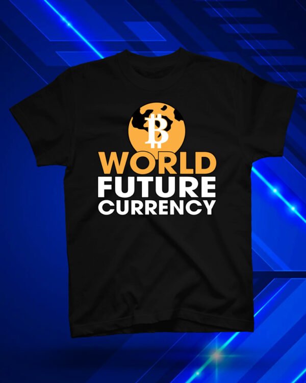 100 % Cotton Crypto Shirt "World's Future Currency" Black - Large